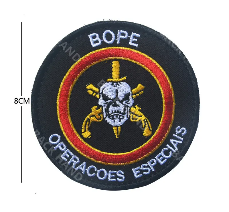 BOPE-Parche de Brasil, brazalete táctico Elite Operacoes especiales Montanha Squad bordado, apliques de bucle de gancho, emblemas tácticos de PVC - imagen 4