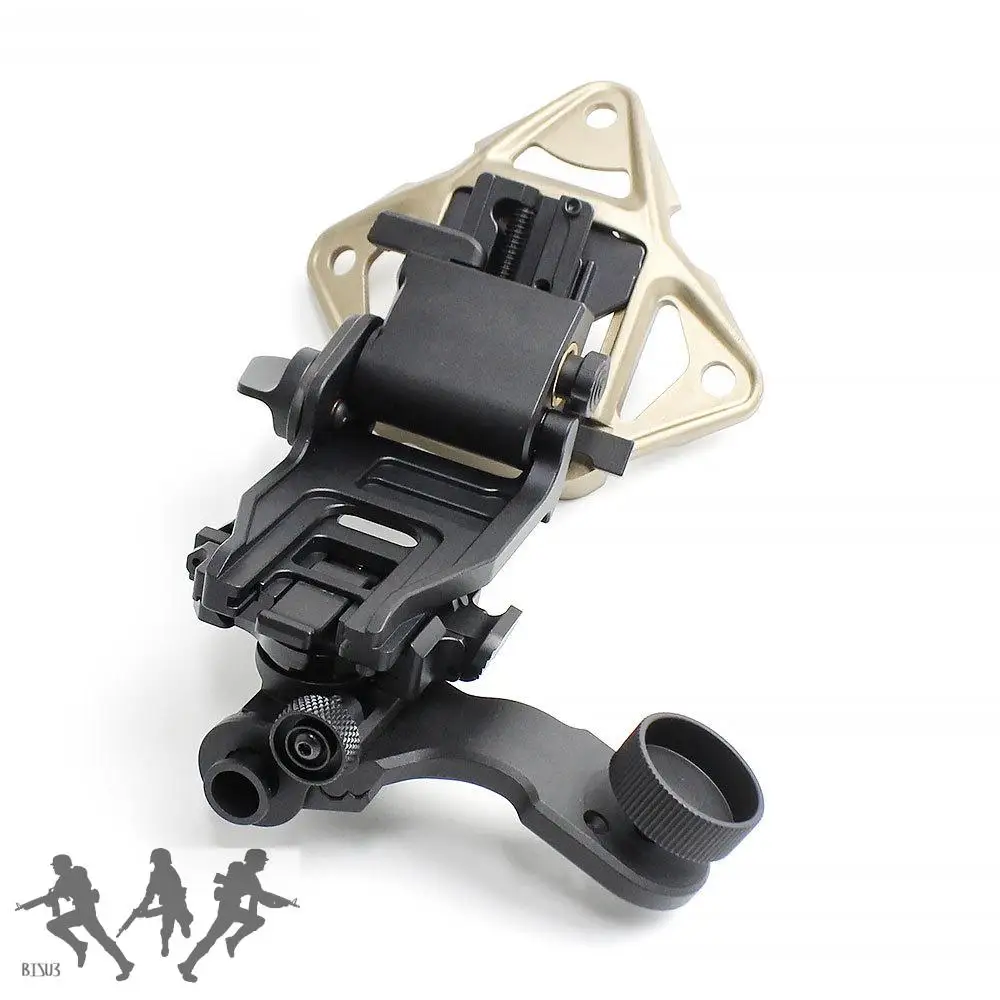 2024 nuevo soporte táctico NVG montaje de casco de perfil bajo traje abatible para montaje de cola de milano ajustable visión nocturna PVS14 PVS31 PVS18 - imagen 4