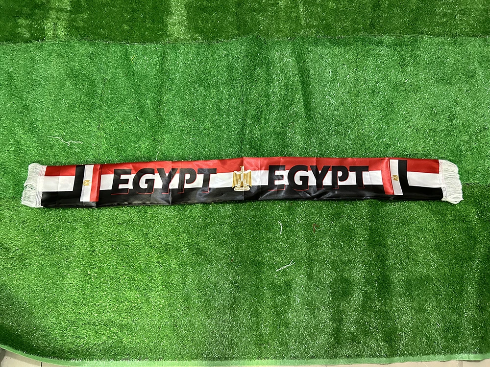 Sky Flag Bufanda Bandera Egipto 2026 Satén con Borlas Fútbol - imagen 3