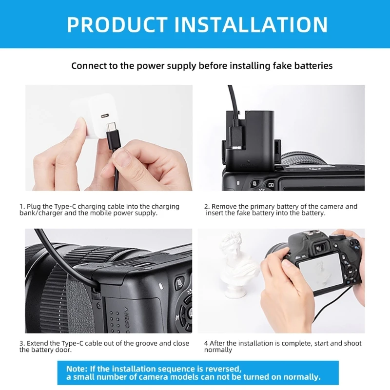 USB LPE6 cable carga resorte batería ficticia para R 90d 80d 70d 60da Marca 6d Marca 7D K1KF - imagen 4