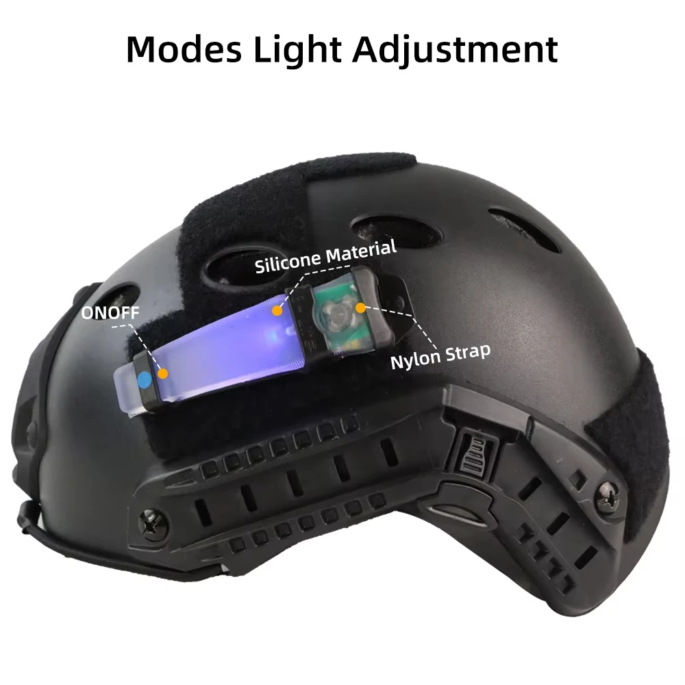 BOOIU Casco táctico Goma de mascar Luz - Lámpara LED compacta de seguridad y supervivencia para adiestramiento al aire libre, caza y airsoft - imagen 3