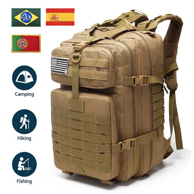 Mochila táctica de camuflaje, bolsa militar de senderismo, pitón 3P, asalto, viaje, Camping, pesca, 30L, 50L - imagen 3
