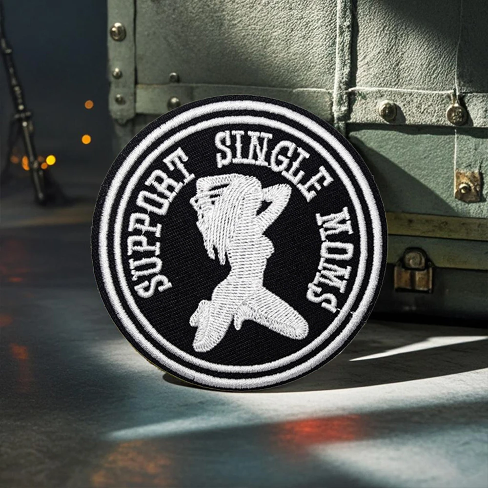 Soporte para mamás solteras, parche táctico de Velcros, divertido cierre de gancho y bucle, insignia de moral bordada militar para mochila Molle - imagen 3