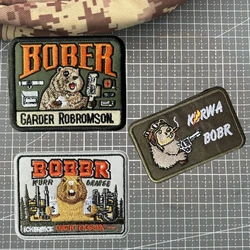 Castor BOBBR parche bordado 3D pistola ardilla gancho táctico y bucle moral insignia mochila decoración pegatina ropa brazalete