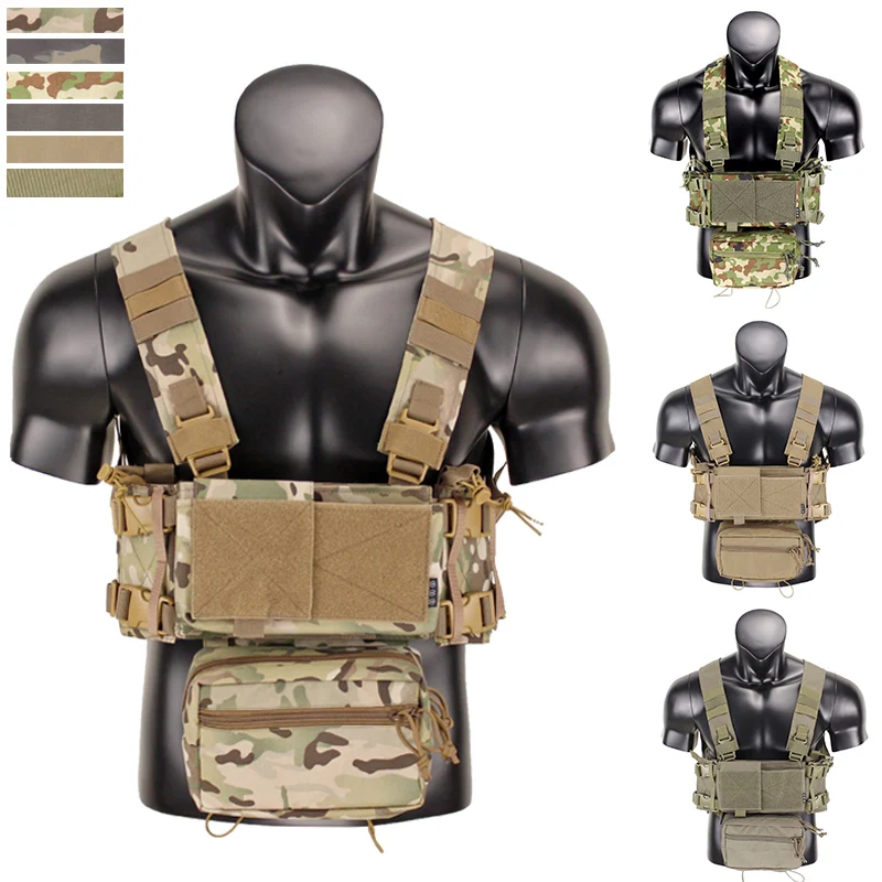 Equipo de pecho táctico de nailon 500D, chaleco Modular militar Mk3 Mk4, aparejo de pecho, bolsa de cartucho Multicam, equipo de caza, chaleco Airsoft - imagen 3