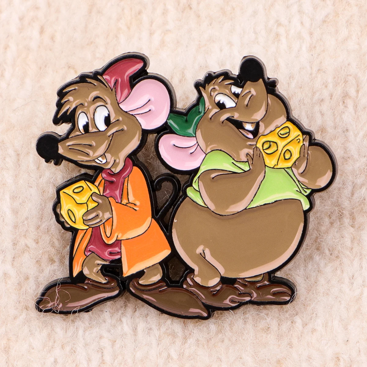 Juego de 2 unidades de alfileres esmaltados de ratón, broche de dibujos animados, animales divertidos, Pin de solapa de Metal, insignia, accesorios para mochila, joyería, regalos para amigos - imagen 2