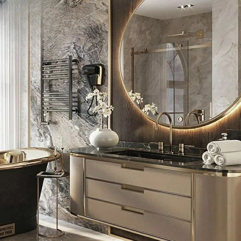 Villa club-armario de baño de pizarra personalizado de alta gama, combinación de lavabo de piscina, colgante de pared de lujo - imagen 3