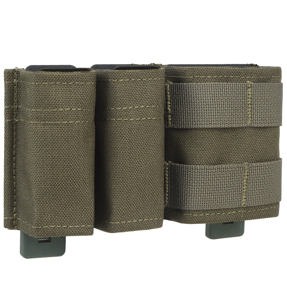 5,56 9mm 1 + 2 bolsa para revistas KYWI cuña insertar Shorty MAG bolsa MOLLE M4 G17 AR15 Airsoft cinturón chaleco equipo con Clip Maclice - imagen 3