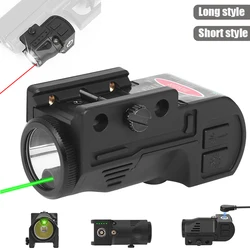 Luz láser de pistola, linterna táctica Glock, Combo láser, luz de pistola de 500 lúmenes con lámpara estroboscópica recargable láser para disparar