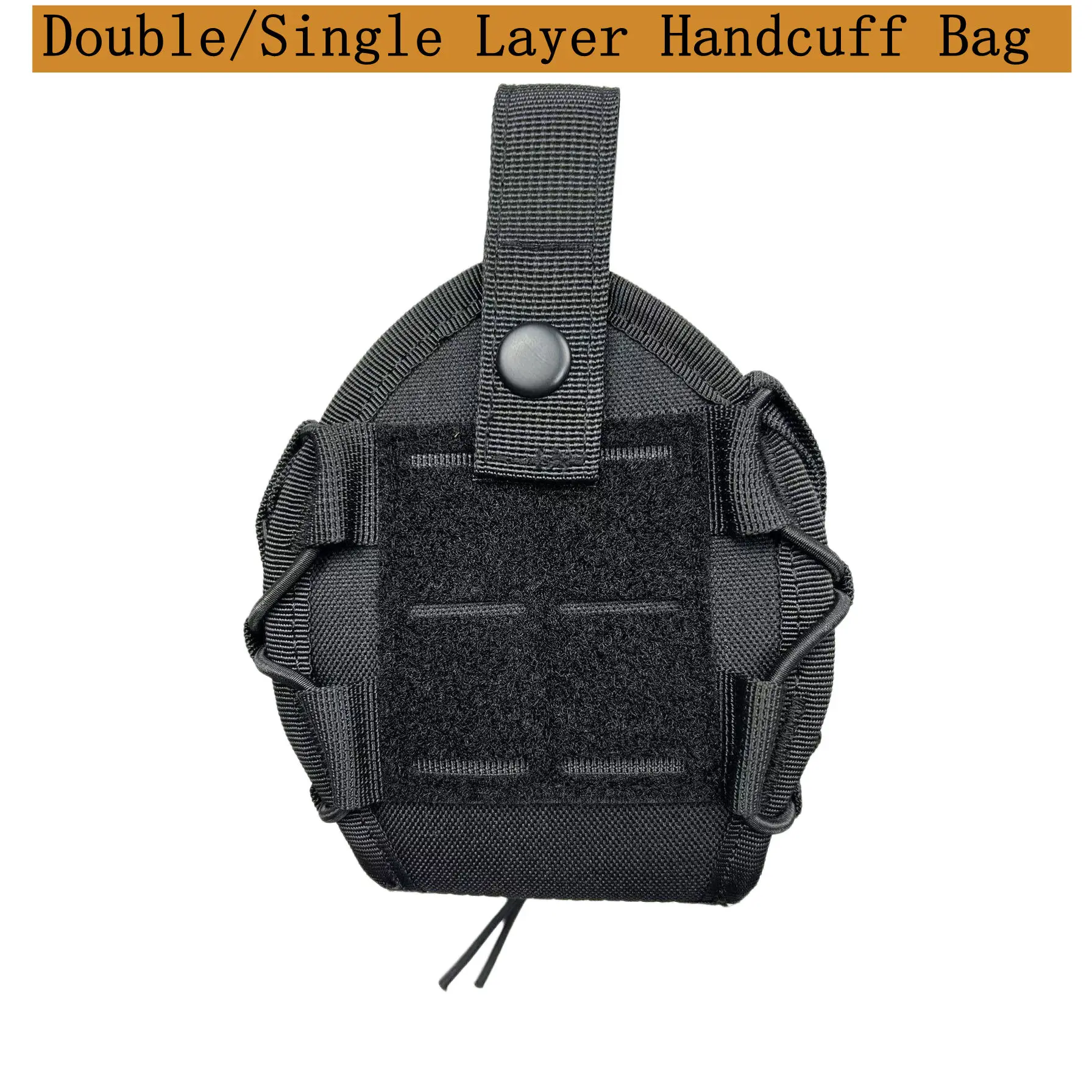 Nuevo Bolsa táctica para esposas redondas de doble/una sola capa, cubierta para esposas redonda superior abierta Molle con Clip de plástico