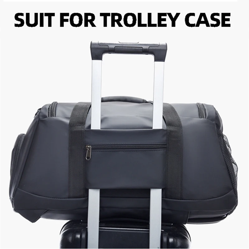 Bolsa de lona de viaje para Fitness, almacenamiento grande, equipaje de fin de semana de corta distancia, bolsos de hombro tipo bandolera, mochila de viaje de negocios - imagen 4