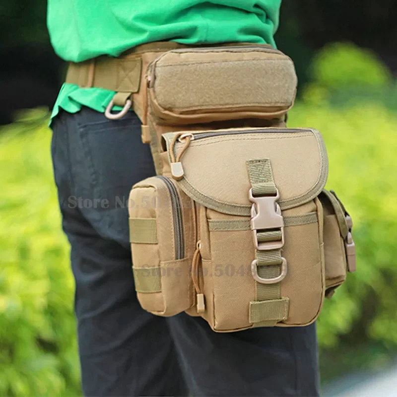 Bolsa táctica para pierna para hombre, riñonera militar ajustable para muslo, cinturón para senderismo, bolsa de nailon impermeable 800D para motociclismo y acampada - imagen 3