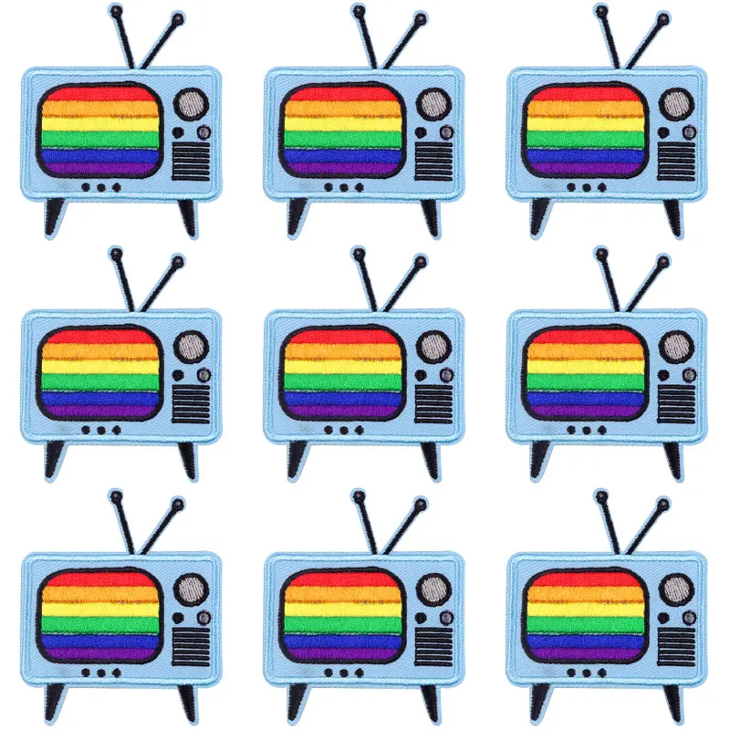 Parches de cinta de los 90 para ropa, parche bordado de TV en tela, termoadhesivo, Fusible para planchar, 10 unids/lote por paquete - imagen 4