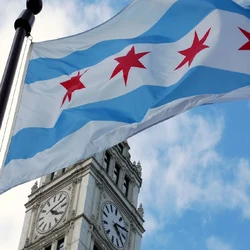 Bandera Chicago W FLAGLINK – Banderín decorativo exterior