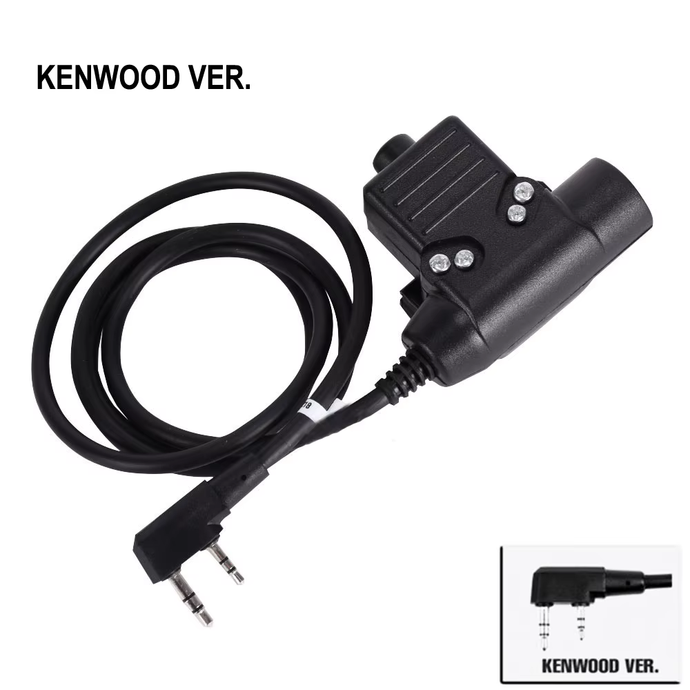 Auriculares tácticos con enchufe PTT Para KENWOOD, Walkie Talkie, ICOM Midland, Motorola, Radio, adaptador de auriculares militares U94 PTT - imagen 2