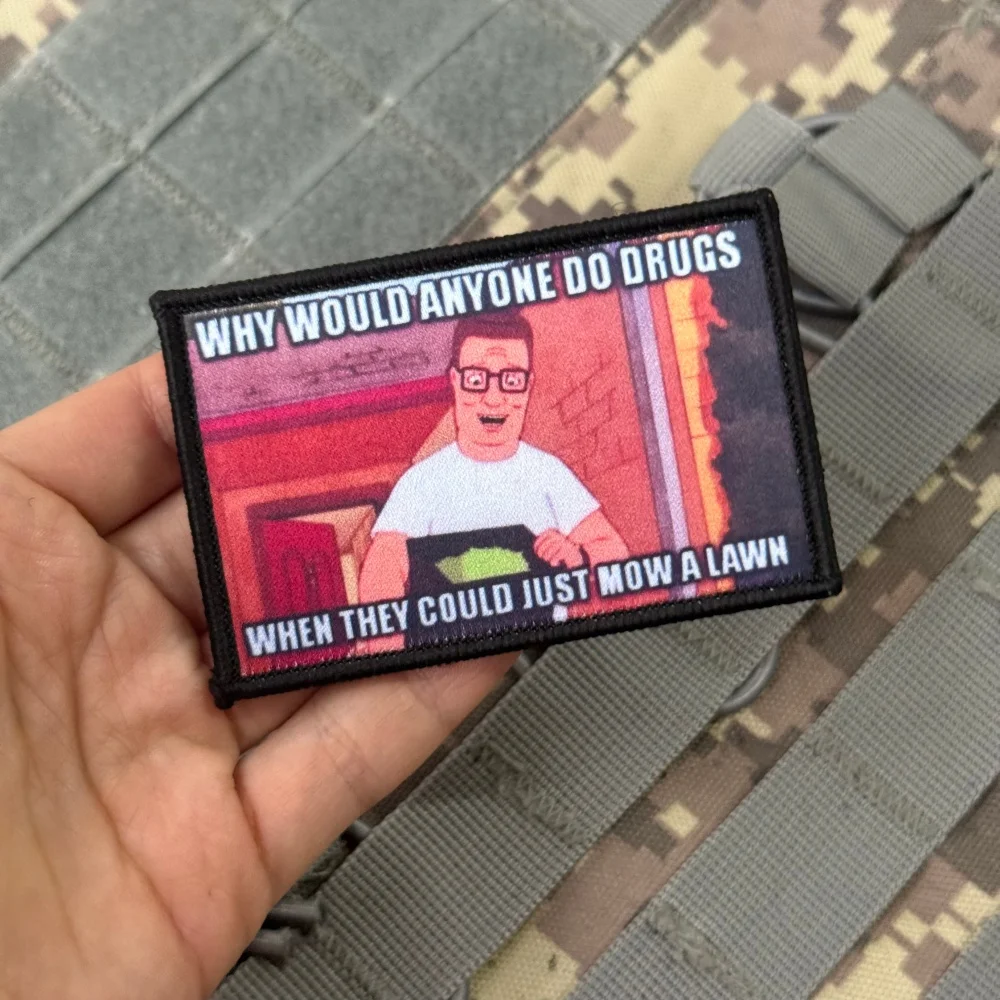 Insignia de moral táctica King of the Hill Hank, parche de gancho y bucle impreso personalizado del ejército en ropa, apliques adhesivos para mochila militar - imagen 4