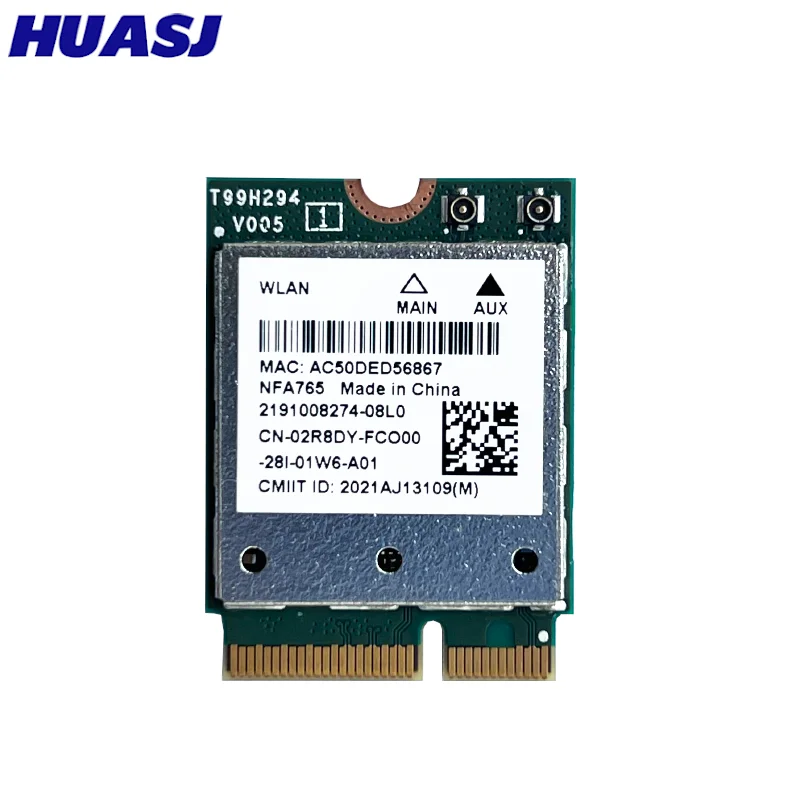 QCNFA765 M2 Llave E Wi-Fi 6 BT 5.2 M. Módulo NGFF Wifi NFA765A 802.11ac/Ax 2.4G/5G/6G 2400Mbps NFA765 WiFi6 - imagen 2