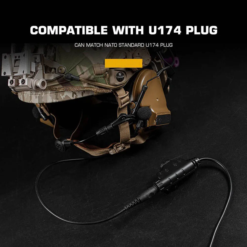 Adaptador PTT táctico para auriculares Airsoft Icom Midland Kenwood - imagen 4