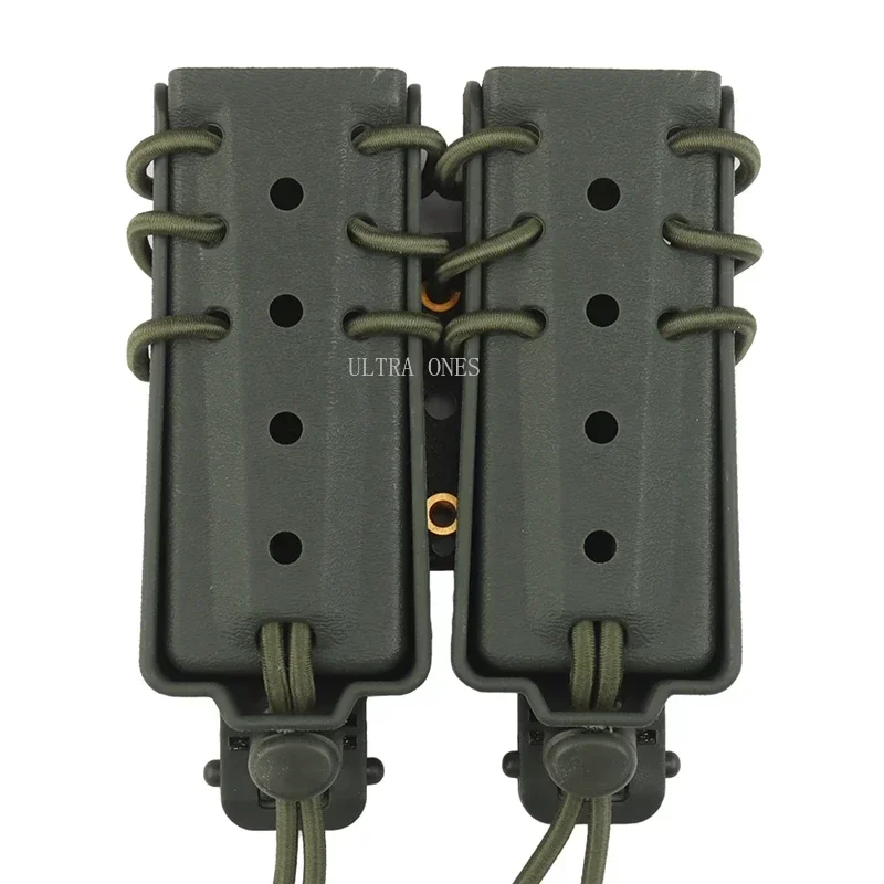 Bolsas para revistas de 9MM, estuche táctico Molle doble Mag para tiro, Airsoft, caza, juego de guerra, soporte Mag de combate para Paintball - imagen 3