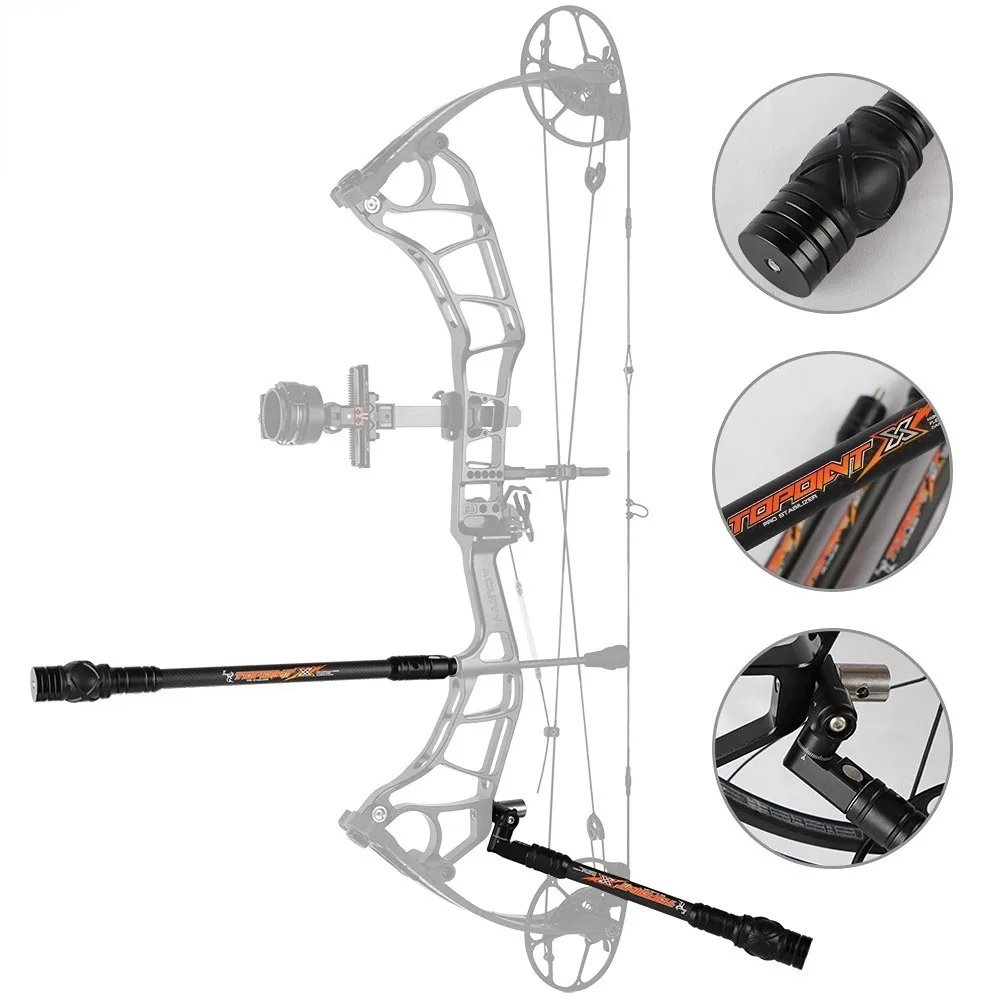 Arco compuesto tiro con arco 3K amortiguador de carbono 8/10/12/15 pulgadas estabilizador de arco amortiguador reducir la vibración arco recurvo tiro con arco - imagen 5