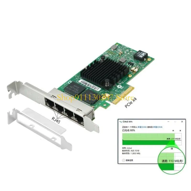 J1HC 4 puerto RJ45 Tarjeta red PCI Express para I350 Chip PCI-E Server Gigabit Ethernet Nic 10/100/1000Mbps I350T4 - imagen 4