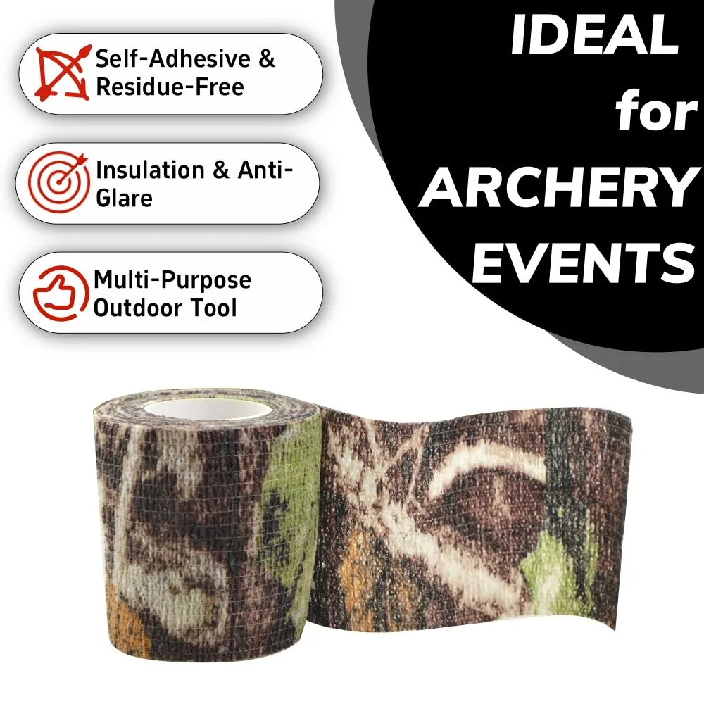 3 rollos de cinta de vendaje elástica autoadhesiva para disparar al aire libre, equipo de caza con arco recurvo compuesto, objetivo de tiro de caza - imagen 4