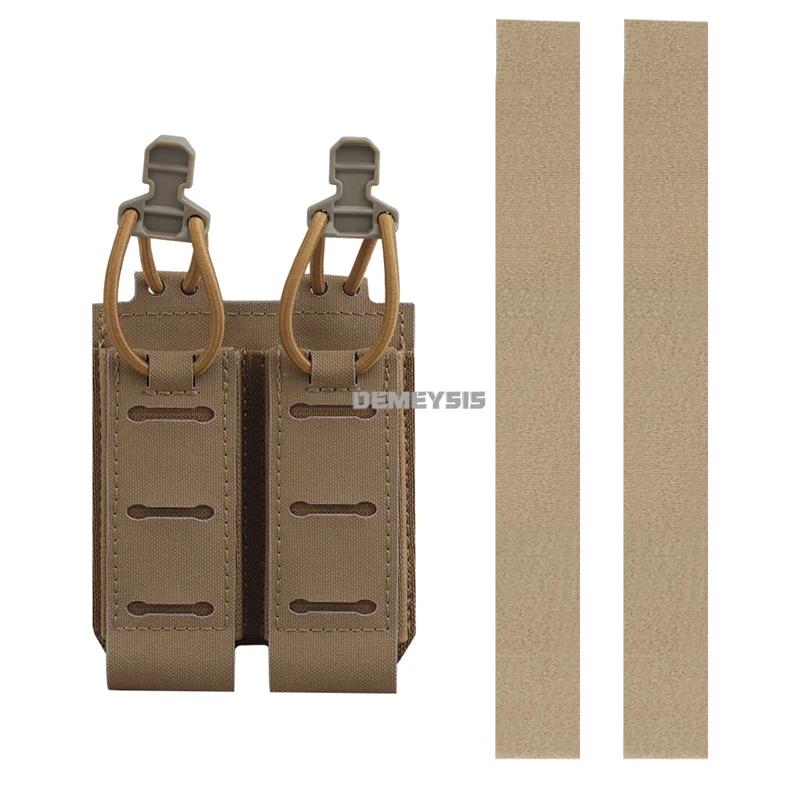 Bolsas dobles para revistas de 9MM, bolsa Molle para revistas tácticas, caza al aire libre, tiro, cintura, bolsa doble con soporte para pistola de 9mm - imagen 2
