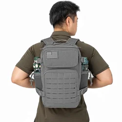 Mochila táctica unisex con portavasos doble para camping y trekking