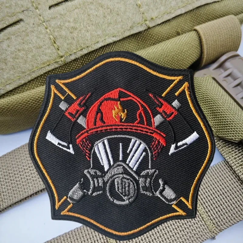 Parche bordado de bombero Chevron, chaleco táctico, insignia de moral con gancho y bucle, pegatina para mochila, parches para brazalete para ropa - imagen 5