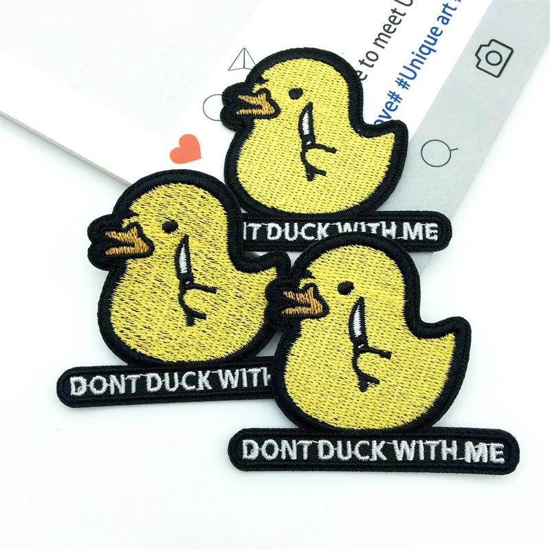 Parche de gancho y bucle bordado de pato amarillo de 3 piezas, insignia de pato de dibujos animados, pegatina DIY para ropa, bolsos, zapatos, sombreros, Etc. - imagen 5