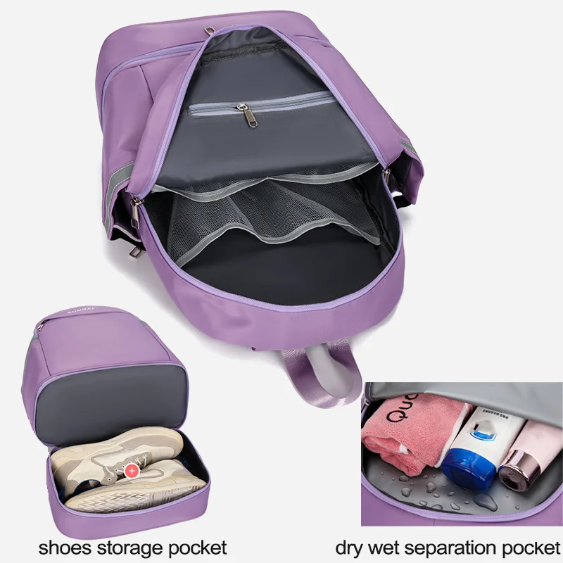 Mochila De gimnasio de Yoga para hombres y mujeres, bolsa de viaje para entrenamiento de Fitness, playa, piscina, zapatos secos y húmedos, bolsillo para deportes al aire libre, bolsa de día para natación - imagen 5