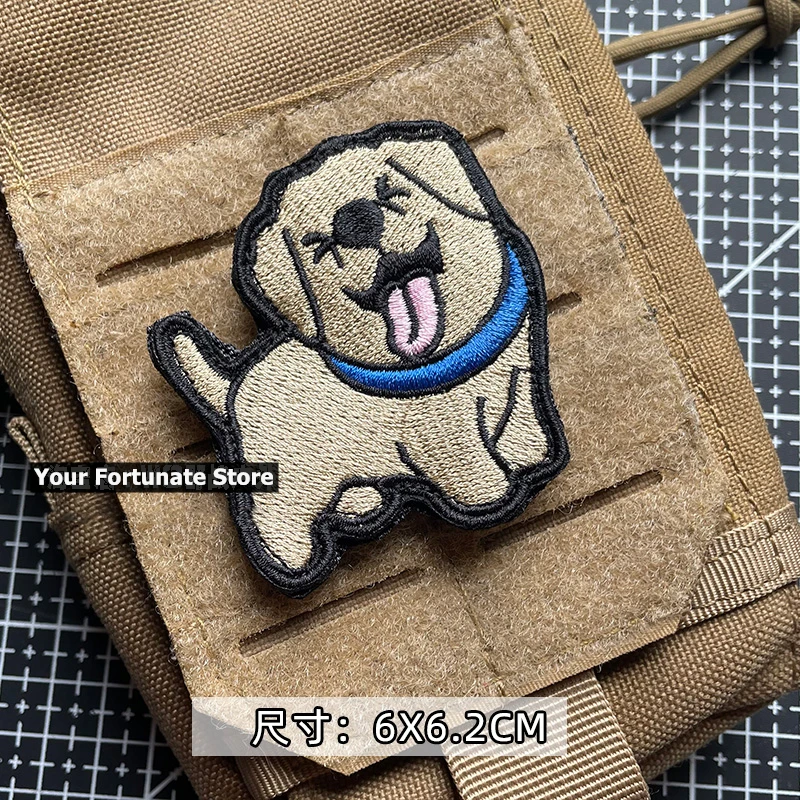 Parche bordado de perro de dibujos animados Dachshund Corgi Huskies Akita Shiba Inu Boston Terrier Beagle Labrador samoyedo brazalete táctico - imagen 4