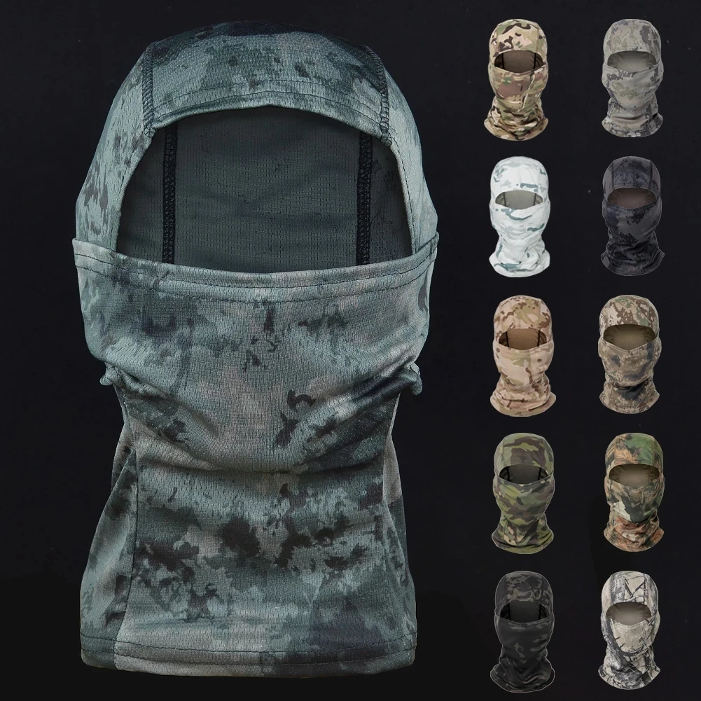 Pasamontañas de camuflaje táctico Beanie ejército máscara facial ciclismo guerra cara a prueba de viento transpirable escudo caza casco gorra cuello polaina - imagen 3