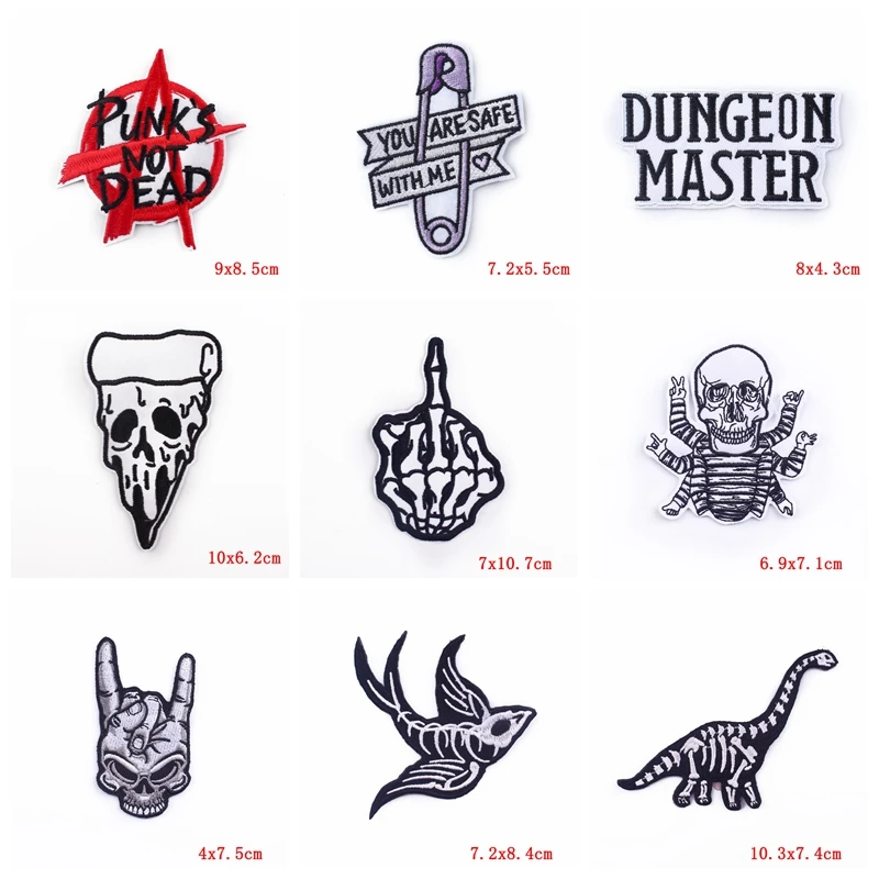 Parches termoadhesivos bordados estilo punk para chaquetas y vaqueros - imagen 4