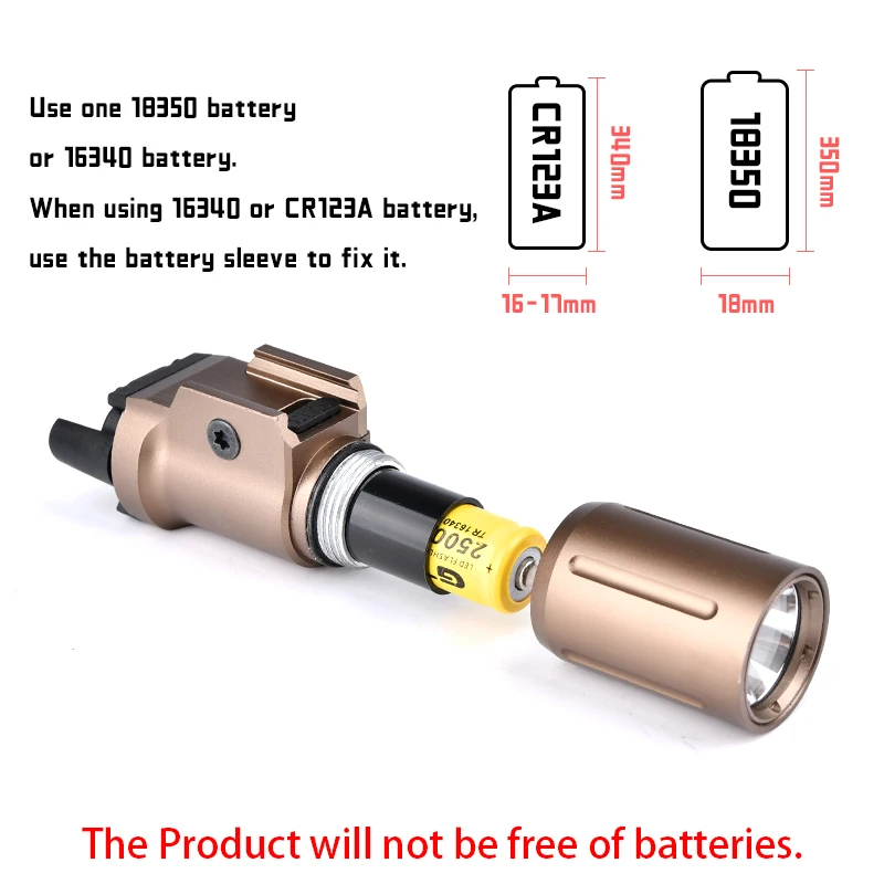 WADSN PL350-PLHv2 Paquete de luz linterna táctica Wepon Scout Light para G17 Glock 19 20mm Picatinny Rail accesorios Airsoft - imagen 2