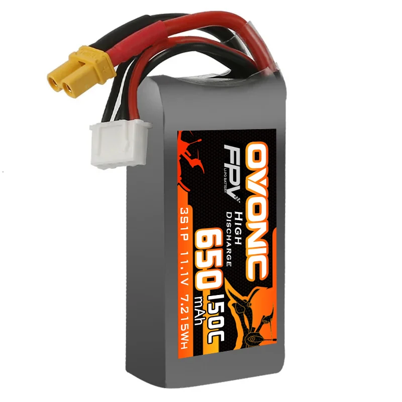 Batería LiPo OVONIC 11.1V 650mAh 3S 95C – Conector XT30 para FPV - imagen 3