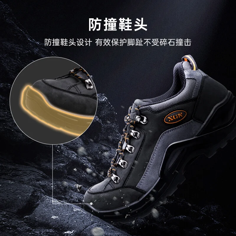 XGN-zapatos de senderismo de cuero de vaca para hombre y mujer, botas de caza impermeables, botines tácticos de combate en el desierto, zapatillas de trekking de viaje - imagen 5