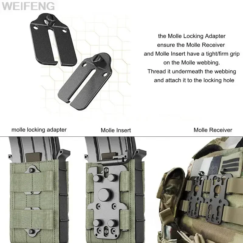 Placa de accesorios táctica Molle, módulo receptor y inserción de plataforma, chaleco Molle, bolsa de revista, adaptador, accesorio de conexión - imagen 3