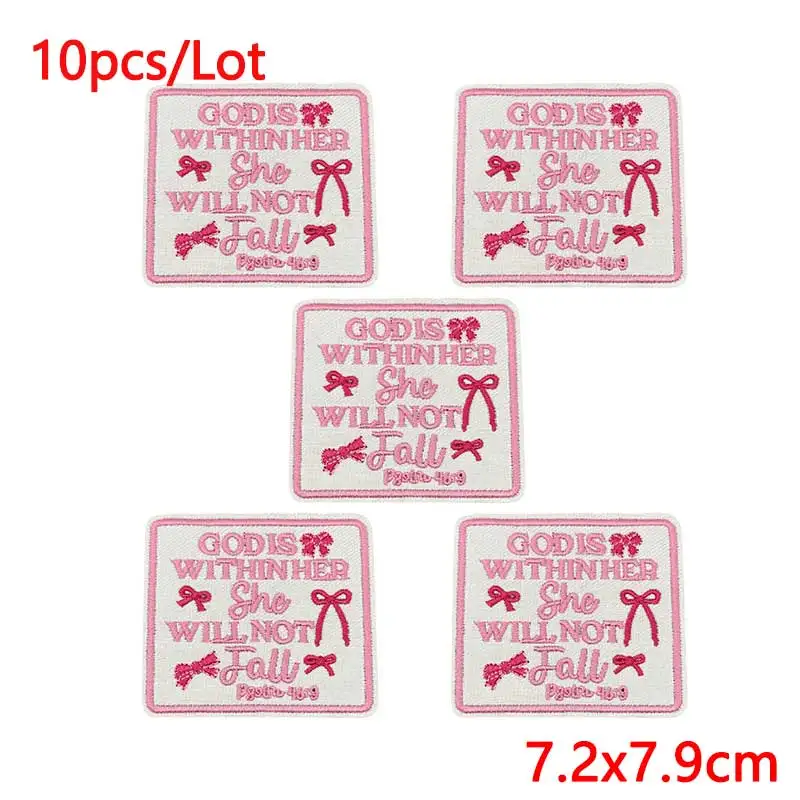 10 unids/lote de parches bordados con letras de dibujos animados para ropa, parches termoadhesivos para planchar con animales de Hip-Hop, chaqueta, insignia de vacaciones - imagen 2