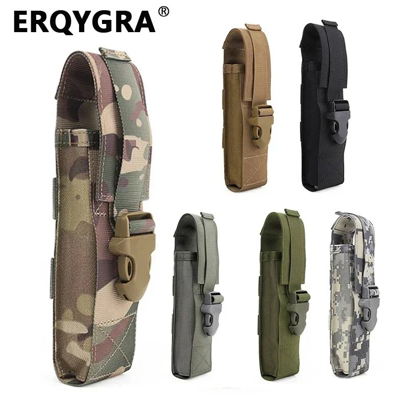 ERQYGRA bolsa de accesorios de linterna táctica para acampar, sistema Molle para caza, senderismo al aire libre, equipo de tiro deportivo de nailon