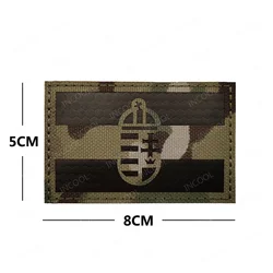 Parche bandera Hungría IR reflectante PVC para equipamiento táctico