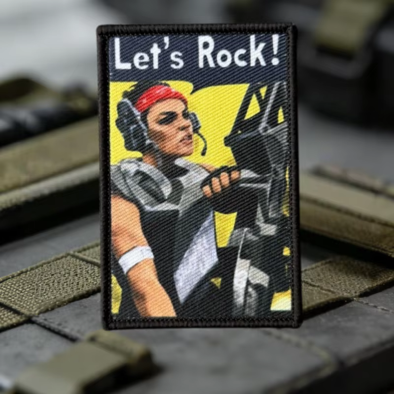 Parche táctico Let's Rock – Insignia velcro para mochila y ropa - imagen 5