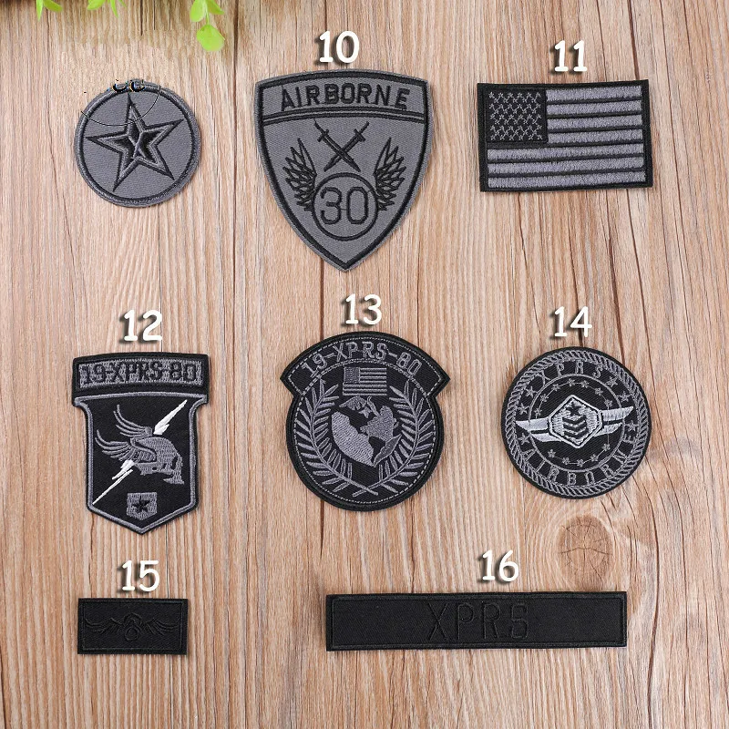 Insignias de escudo con apliques militares de bandera de EE. UU., parches de mochila bordados nacionales geniales para ropa, pegatinas de rayas DIY de moda - imagen 2