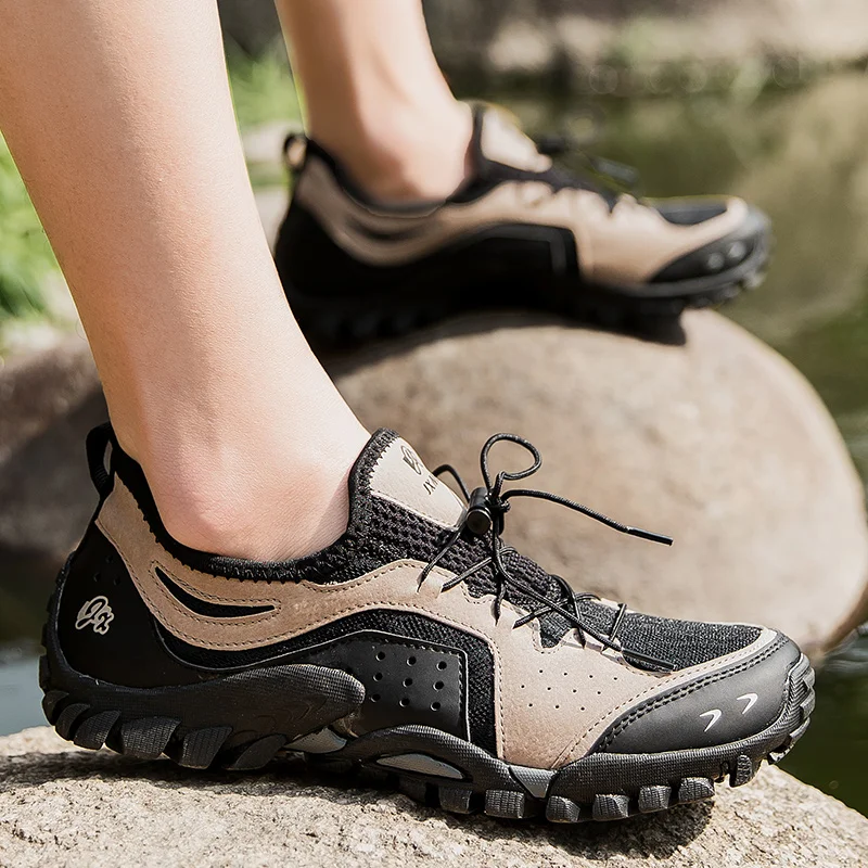 HIKEUP-zapatos de senderismo para mujer, calzado de malla transpirable al aire libre, para escalada y pesca, cómodo, sólido, a la moda