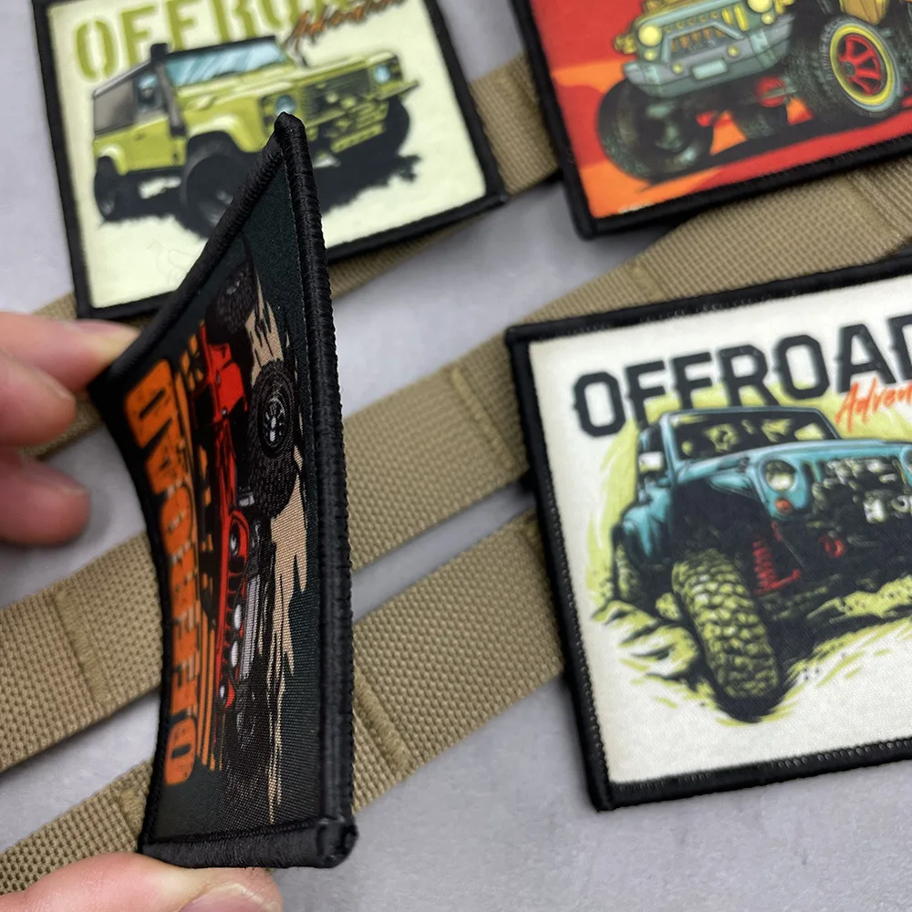 Parche de insignia de moral con estampado UV para vehículo todoterreno, equipo de acampada, brazalete personalizado, pegatina para mochila con gancho y bucle - imagen 2