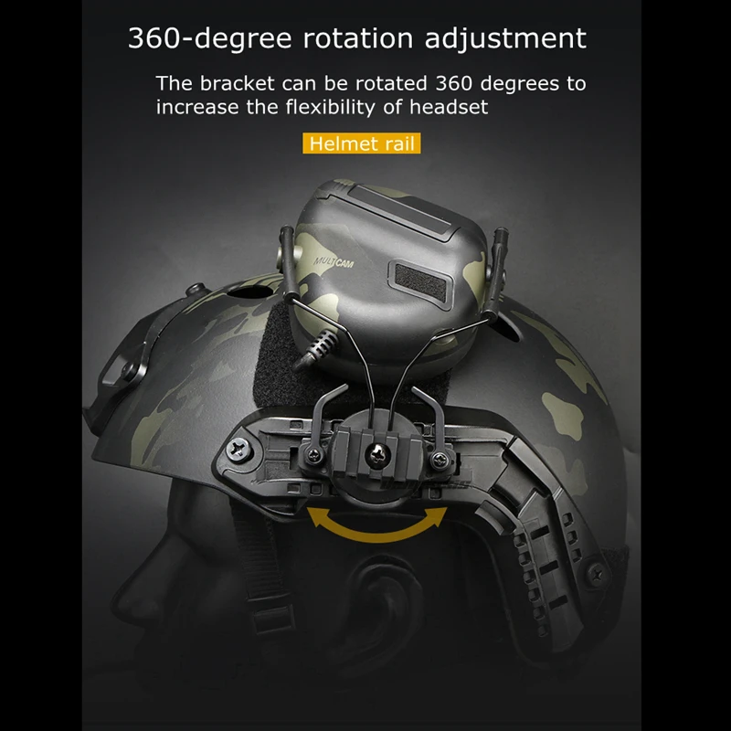 Soporte para auriculares para casco táctico al aire libre, accesorios para auriculares, juego de adaptador de riel, soporte de suspensión para casco rápido - imagen 5
