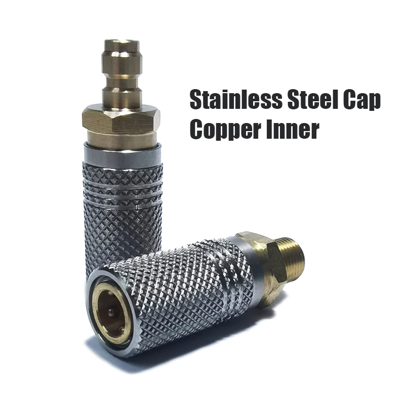 Adaptador de liberación rápida de carga suave HPA de aire extendido, accesorios para pezones macho de 8mm, 1/8BSPP(G1/8) - imagen 3