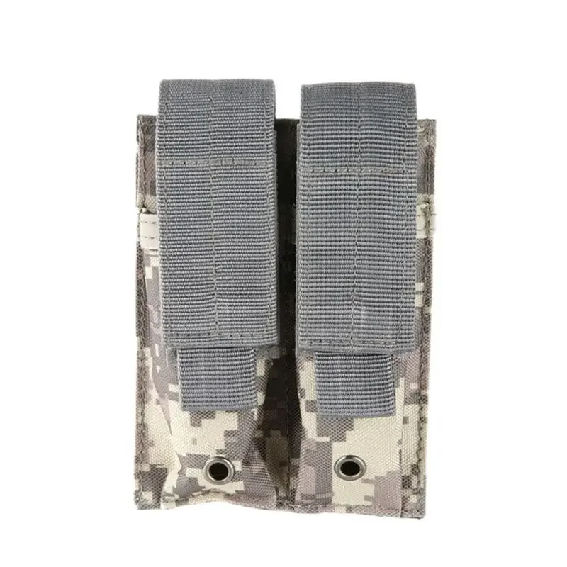 Bolsa táctica para revista de pistola de 9mm, Molle, doble cinturón, bolsa doble Mag, soporte para linterna, paquete de accesorios para pistola y caza - imagen 5