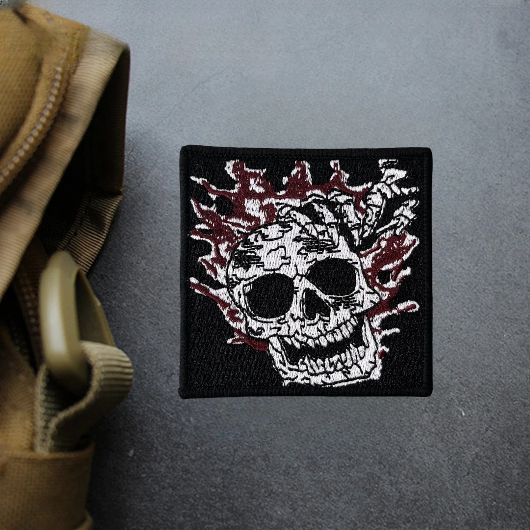 MEMENTO MORI-Parche de esqueleto de captura de manos, insignia de moral táctica, pegatina de mochila, parches bordados de gancho y bucle para ropa - imagen 5