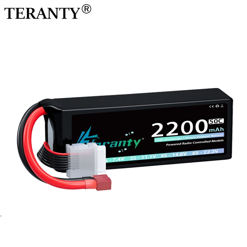 Teranty 6S 2200mAh Lipo FPV Drone batería 22,2 V 50C/100C con T XT60 enchufe Softtcase para RC helicóptero avión RC coche Hobby piezas